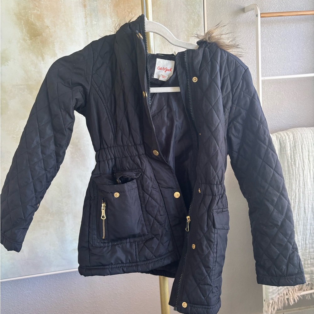 Cat & Jack Black Puffer Jacket with Hood